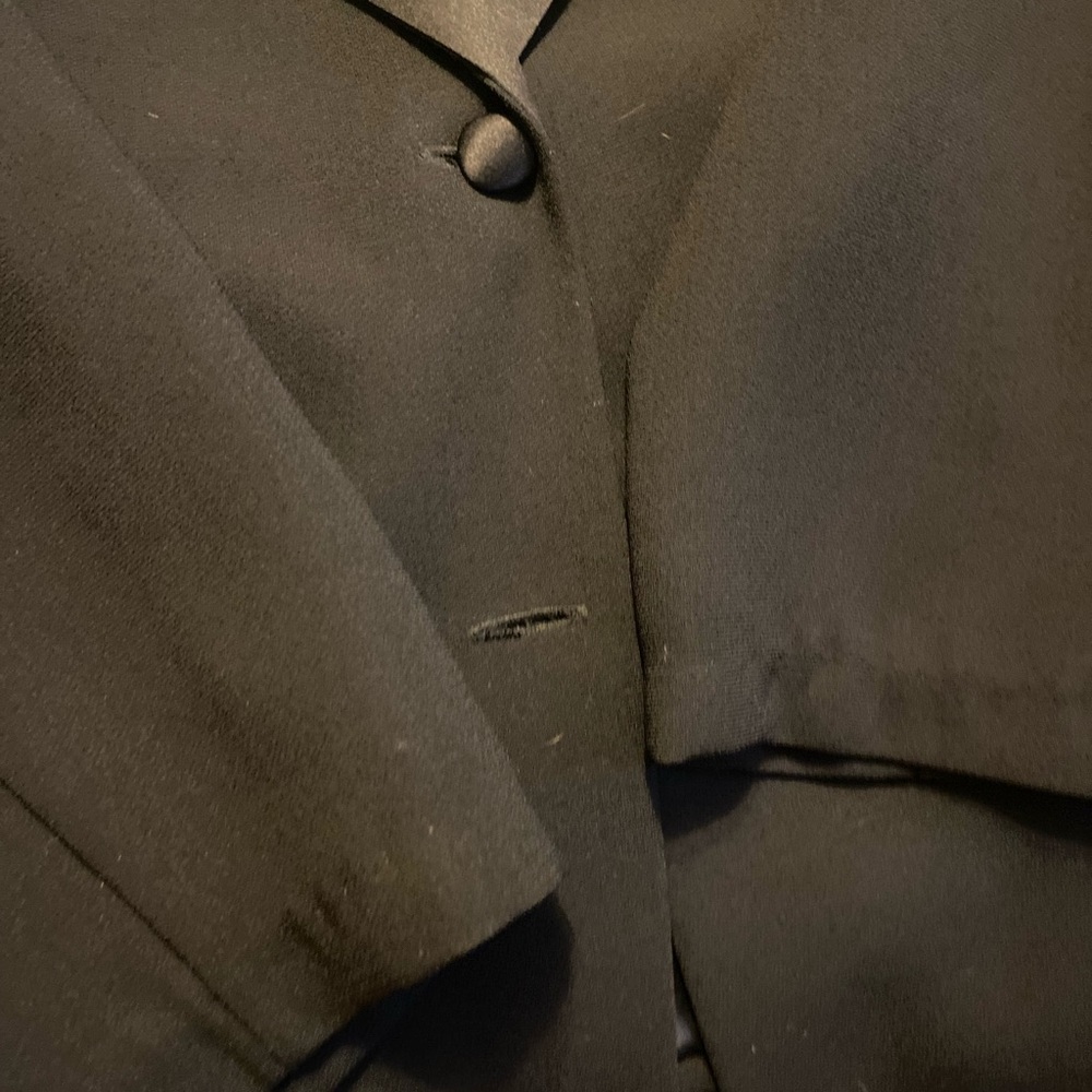 Studio I Black Satin Collared Tuxedo Blazer Jacke… - image 7